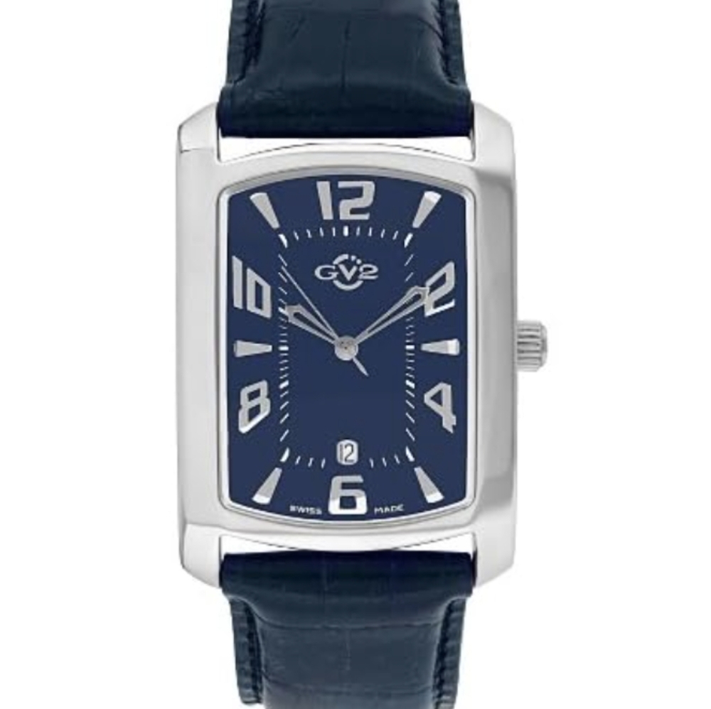 GEVRIL GV2 MEN'S LIMITED EDITION REF. 4200 RECTANGLE BLUE FACE SWISS MADE WATCH